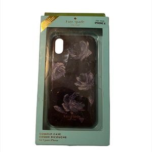 Kate Spade New York Night Rose Glitter iPhone X / iPhone Xs Case, Navy